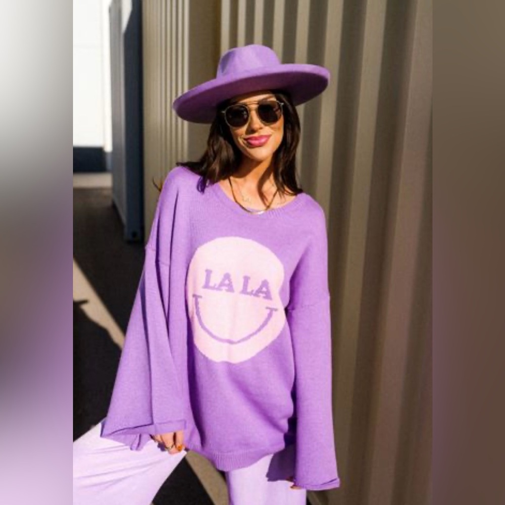 Dressed in LALA Meet You in Lalaland Oversized Knit in lilac